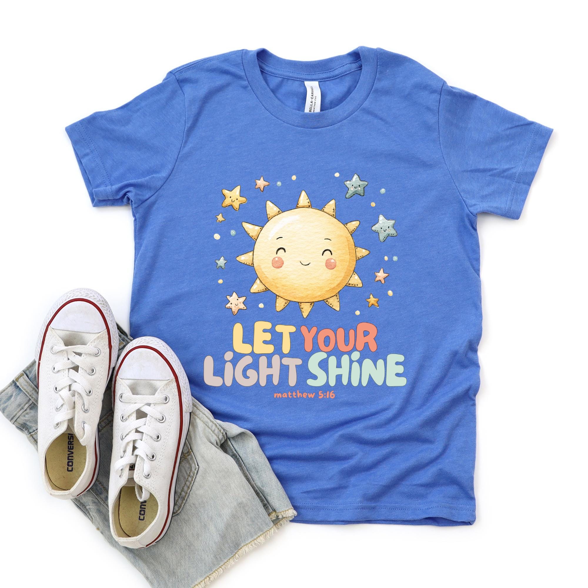 Let Your Light Shine Kids T-shirt – Matthew 5:16 Bible Verse Tee ...