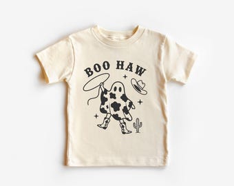 Kids Boo Haw Halloween Shirt or Sweatshirt, Cute Cowboy Ghost Tee, Western Rodeo Trick or Treat Gift