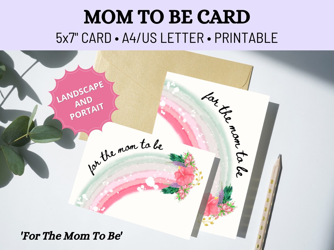 Mom to Be Card Printable Alternative Mother's Day Card Baby Shower Card ...