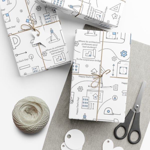 Funny Architecture Artwork Wrapping Paper - Perfect for Fathers day Gifts