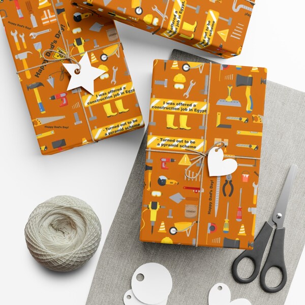 Funny Construction Artwork Wrapping Paper