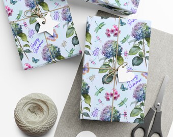 Geschenkpapier - Wunderschönes Hortensie Kunstwerk für Sie Sommer Geschenke