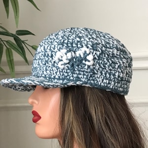 Chunky Crochet baseball cap , crochet baseball hat , crochet baseball cap with brim A 78