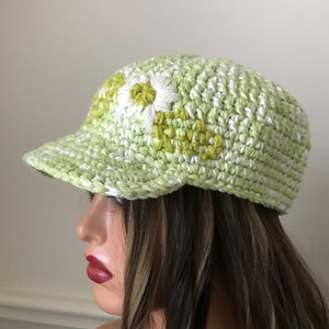 Chunky Crochet baseball cap , crochet baseball hat , crochet baseball cap with brim A 97