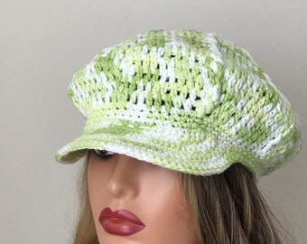 Newsboy cap Crochet. With Birm women hat new boy hat. A 101