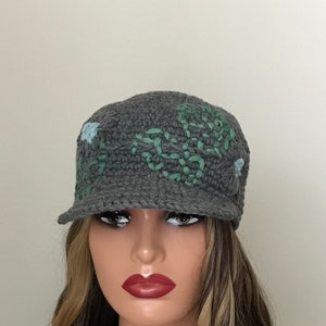 Chunky Crochet baseball cap , crochet baseball hat , crochet baseball cap with brim A 105