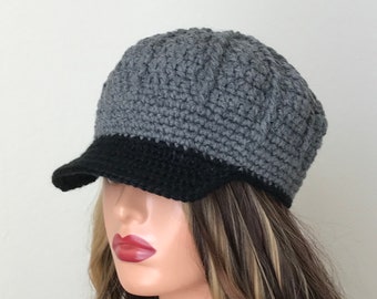 Chunky Crochet baseball cap , crochet baseball hat , crochet baseball cap with brim A 99