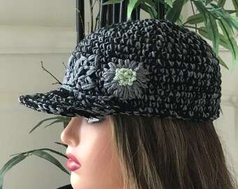 Chunky Crochet baseball cap , crochet baseball hat , crochet baseball cap with brim A 77