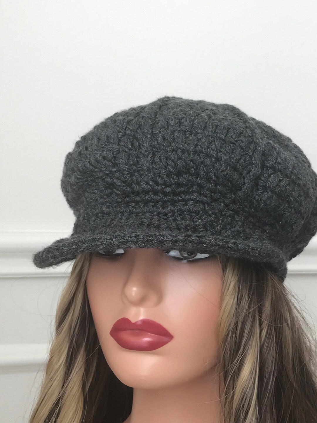 Newsboy Cap Crochet. With Birm Women Hat New Boy Hat Gift Hat. A113 Etsy