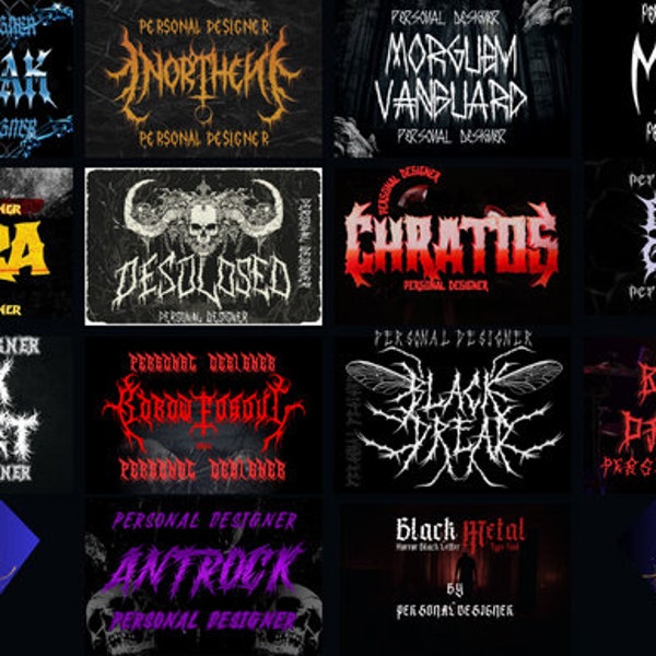 Heavy Metal Gothic Schrift Bundle Ttf, Bundle, Cricut, Vintage Schrift, Black Metal Schrift, Death Metal Schrift, Violent Schrift Bundle, Instant Download