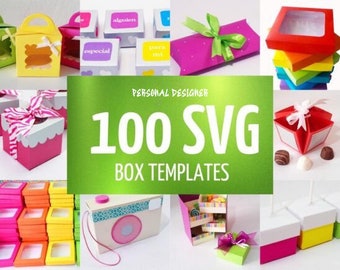 100 SVG-Box-Vorlagen, Vorlage mit Griff, Hochzeitsgeschenke - Partygeschenke - Box-Design - Geschenkbox-Vorlage - Box-Vorlage Cricut, SVG-Datei