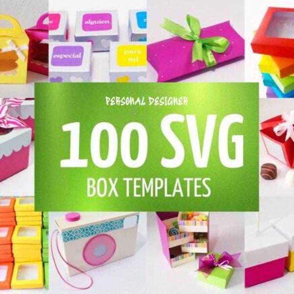 100 modèles de boîte SVG, modèle avec poignée, cadeaux de mariage - cadeaux - Design de boîte - modèle de boîte de faveur - modèle de boîte Cricut, fichier SVG