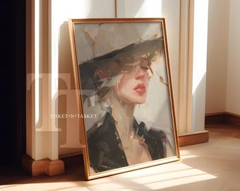 Fashionable Female Abstract Portrait | Vertical Digital Download Printable Wall Art