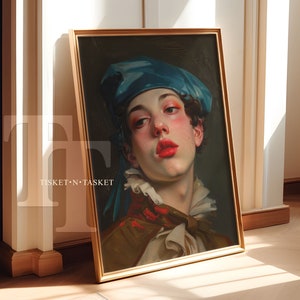 Victorian Portrait Painting of a Feminine Young Man | Dark Academia Digital Download Printable Wall Art