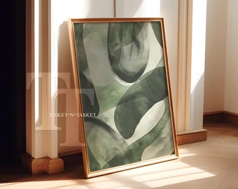 Sage Green Abstract Painting Print: Printable Wall Art (Digital Download)