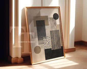 Abstract Geometric Neutral Contemporary Print: Printable Wall Art (Digital Download)