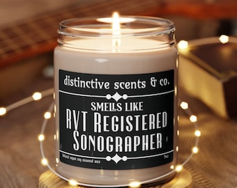 RVT Sonographer gift candle, Ultrasound vascular tech gift, pass registry exams, Sassy, graduation gift, ultrasound physics, vascular exam
