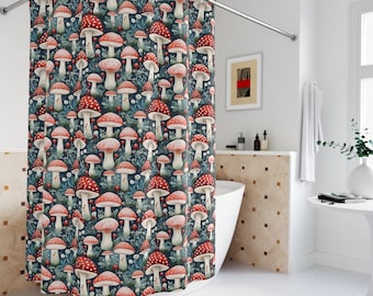 Mushrooms shower curtain, mushroom mushrooms, boho, cottagecore Shower Curtain, woodsy, retro, hippies, Woodland decor, Nature, Wildlife