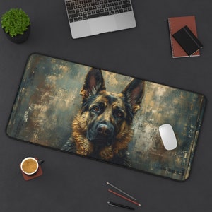 German shepherd Desk mat, industrial dogs mouse pad, GSD desk accessories, boho office accessories, puppies, desk desks, police dogs gift