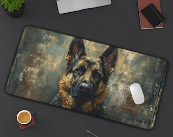 German shepherd Desk mat, industrial dogs mouse pad, GSD desk accessories, boho office accessories, puppies, desk desks, police dogs gift