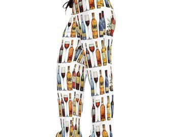 Wine Lover Pajama Pants, Cute Bachelorette Girlfriend Gift, Wine Tasting Lounge Pants, Wife Gift, Best Friend PJs, Women's Sleepwear