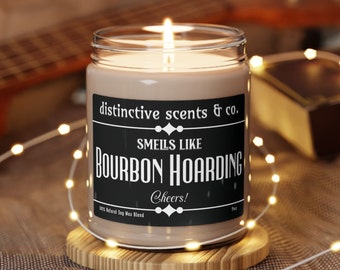 Bourbon, whiskey, wine ,collecting bourbon, bourbon collection, Father's Day, gift for dad, husband birthday, boyfriend gift, soy 9oz candle