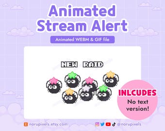 Soot Sprite Raid Stream Alert | Pixel Animated Twitch Alerts Cute Soot