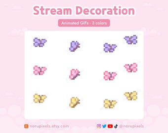 Pixel Butterflies Stream Decoration | Animated Butterfly Stream Overlay