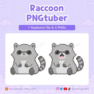 Chonky Raccoon PNGtuber Veadotube Mini for Twitch Stream OBS Discord | Raccoon PNG tuber