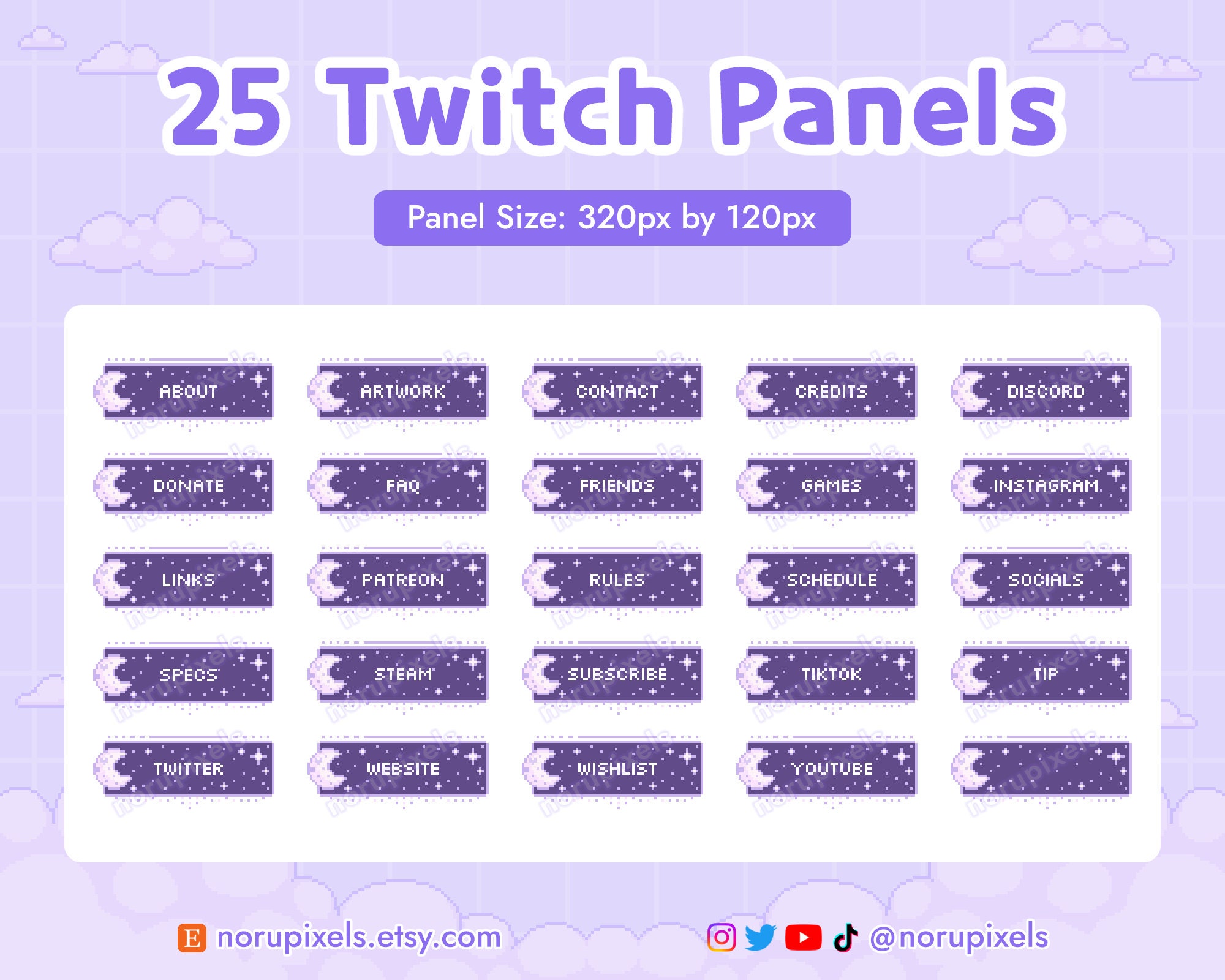 Celestial Purple Moon Twitch Stream Pack | Celestial Moon Stream ...