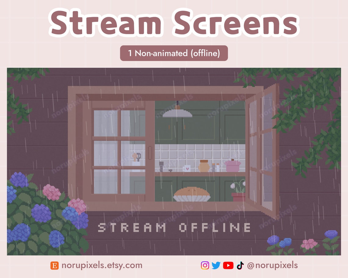 Window Policy Window Streams Lofi Rainy Window Stream Package, Wooden Cottagecore Twitch Overlay ...