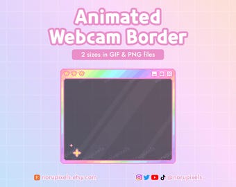 Rainbow Aesthetic Webcam Border, PC Window Facecam Frame