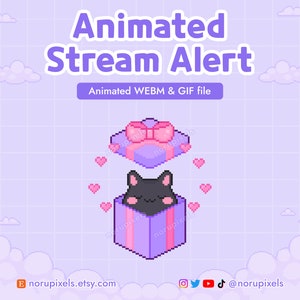 Black Cat Gifted サブストリームアラート | Twitch ストリームの Animated Gifted サブアラート | Black Cat ストリームアラート