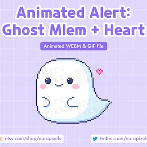 Animated Pixel Spoopy Ghost Stream Alert | Animated Twitch Alert | Cute Spooky Ghost for Halloween Stream