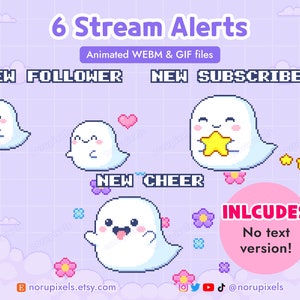 Animated Ghost Twitch Stream Alerts Pack | Spooky Ghost Stream Alert Pack for Halloween