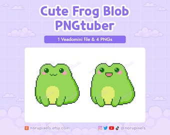 Cute Frog PNGtuber Veadotube Mini for Twitch Streamer OBS Discord | Frog PNG tuber