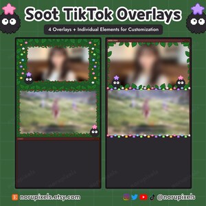 Superposiciones de Tiktok Live de Forest Soot / Superposiciones de transmisión de Tiktok Kawaii Cozy / Superposición vertical para OBS Tiktok Live imagen 2