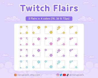 Sparkle Twitch Badge Flairs | Pixel Glitter for Streamers