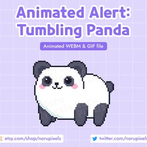 Animated Pixel Panda Twitch Alert | Stream Alert Tumbling Panda | Cute Panda Twitch Alert | Follower Gifted Sub Donation Alert