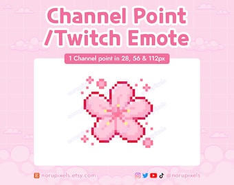 Pink Sakura Cherry Blossom Flower Pixel for Twitch Channel Points