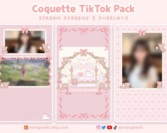 Coquette Tiktok Stream Pack | Cute Tiktok Live Stream Overlays | Vertical overlay for OBS Tiktok Live