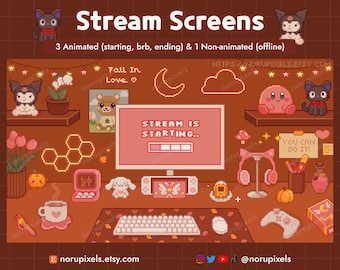 Cozy Fall Gamer Desk Stream Screens | Autumn Aesthetic Twitch Scenes Setup Overlay