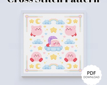 Kawaii Gamer Cross Stitch Pattern | Nursery Dream Cross Stitch Chart X Stitch PDF Download