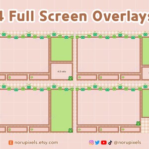 Cozy Frog Desk Twitch Stream Overlay Package | Cute Frog Animated stream screens, Badges, Panels | Vtuber Friendly