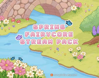 Fairycore Twitch Stream Pack | Floral Butterfly Animated Stream Overlays, Badges, Panels | Vtuber Friendly