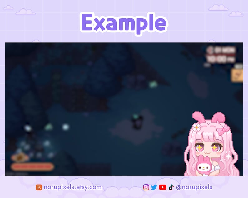 Pink Bunny Girl Chibi PNGtuber Veadotube Mini for Twitch Streamer | Cute Bunny PNG tuber - 5 expressions