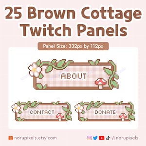 Cozy Cottagecore Twitch Panels | Cute Cottage Stream Panels for Twitch Streams