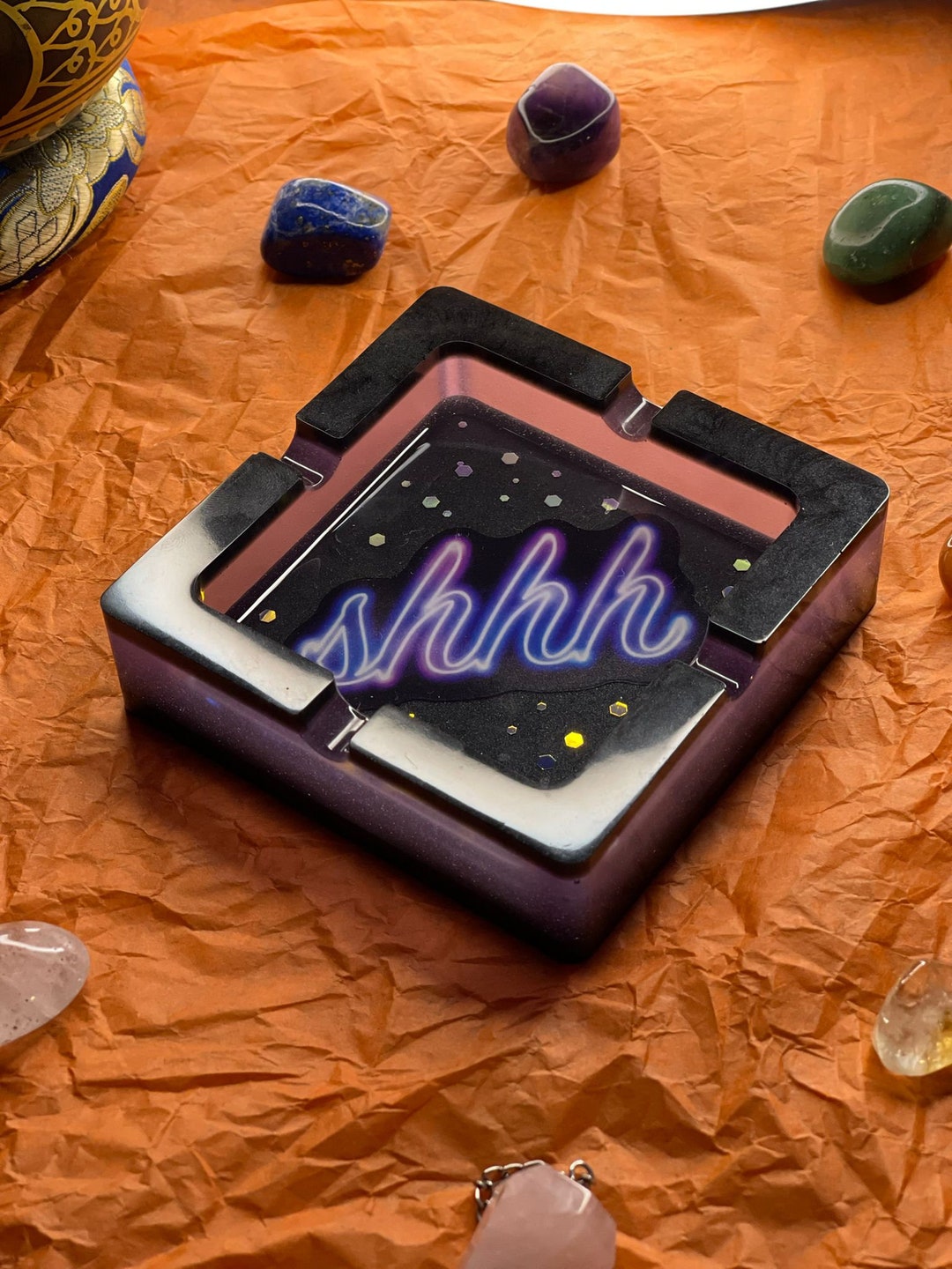 Epoxy Ashtray Glowing at Night Ashtray Home Decor Unique Etsy