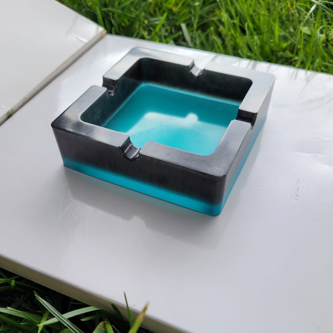 ASHTRAY Epoxy Ashtray Glowing at Night Ashtray Best Etsy