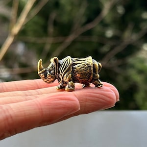 Brass rhino antique mini